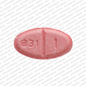 Pill Finder: barr 831 1 Pink Elliptical / Oval - Medicine.com