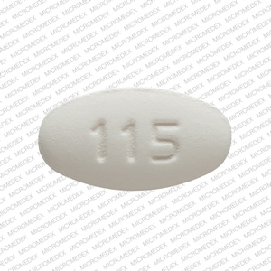 Pill Finder: 100 115 White Elliptical / Oval - Medicine.com