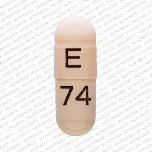 Pill Finder: E 74 Peach Capsule-shape - Medicine.com