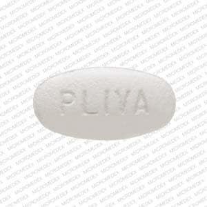 Pill Finder Pliva White Elliptical Oval Medicine