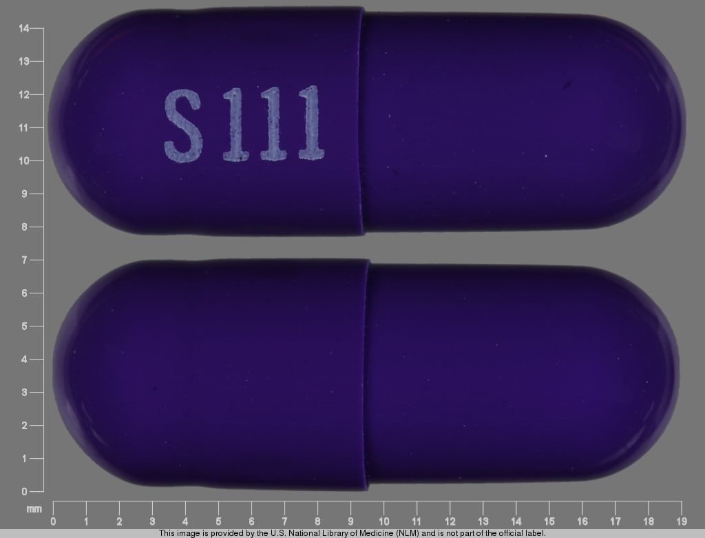 Image 1 - Imprint S 111 - Uribel hyoscyamine 0.12 mg / methenamine 118 mg/methylene blue 10 mg / phenyl salicylate 36 mg / sodium phosphate 40.8 mg