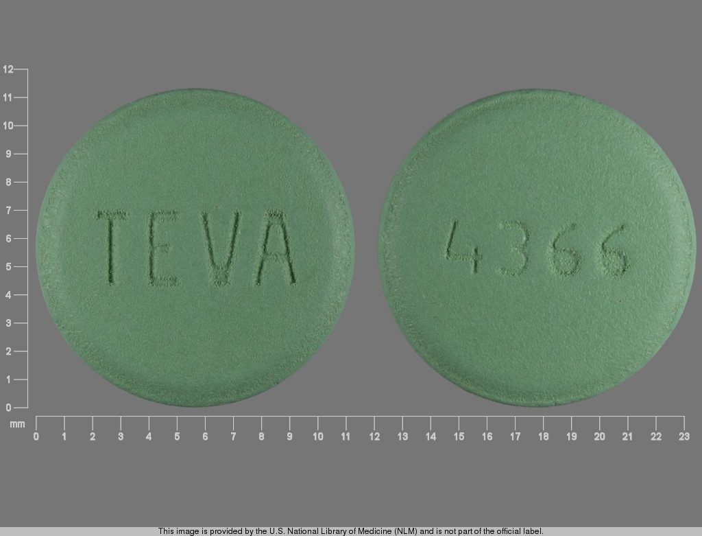 Pill Finder TEVA 4366 Green Round