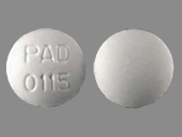 Imprint PAD 0115 - flavoxate 100 mg