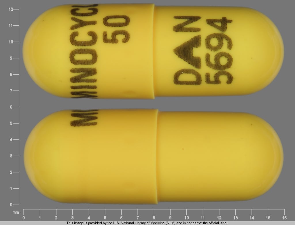 Pill Finder Minocycline 50 Dan 5694 Yellow Capsule Shape Medicine Com