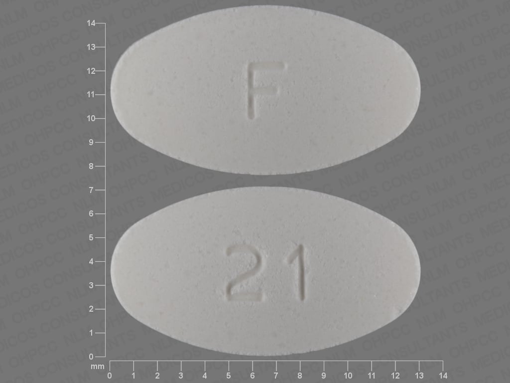 Image 1 - Imprint F 21 - alendronate 70 mg