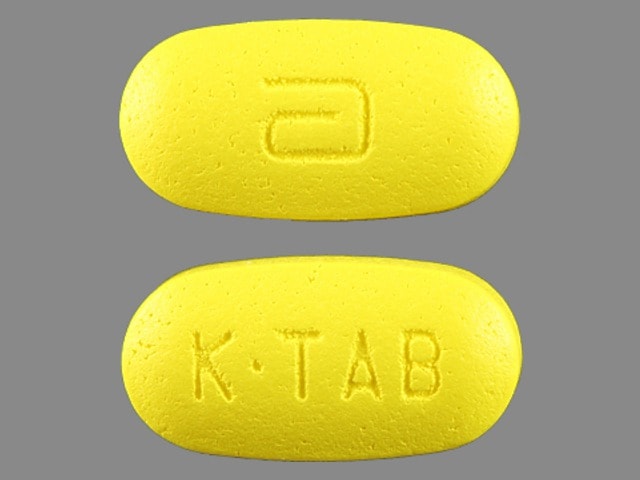 Image 1 - Imprint K-TAB a - potassium chloride 10 mEq (750 mg)