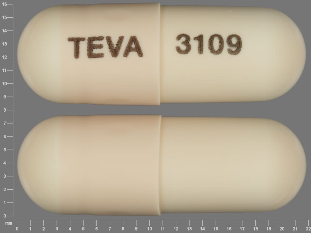 Image 1 - Imprint TEVA 3109 - amoxicillin 500 mg