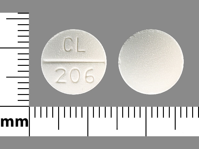 Imprint CL 206 - sodium bicarbonate 10 grain (650 mg)
