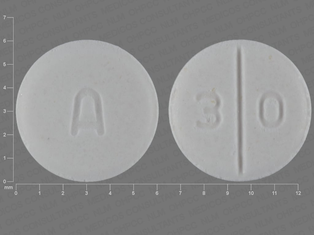 Image 1 - Imprint A 3 0 - glyburide 2.5 mg