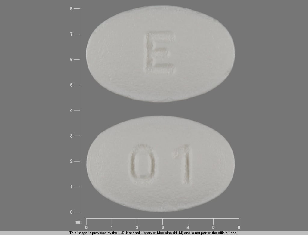 Pill Finder: E 01 White Elliptical / Oval - Medicine.com