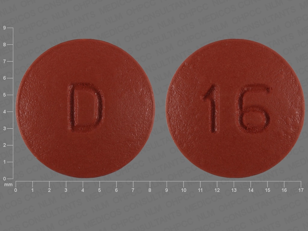 Pill Finder D 16 Brown Round Medicine