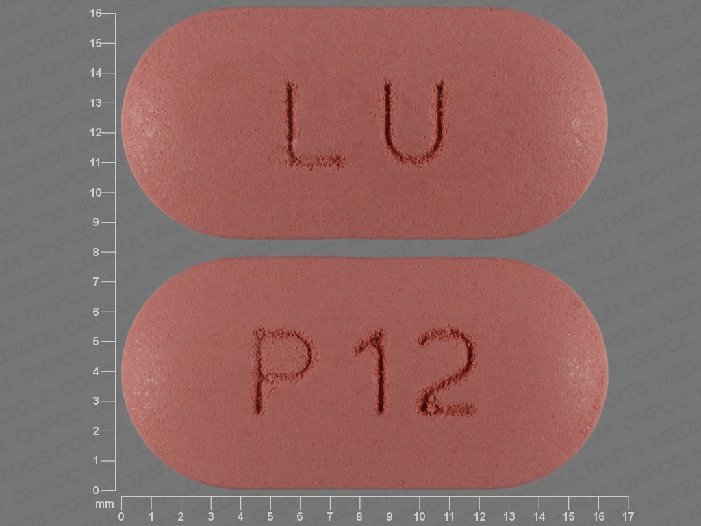 Image 1 - Imprint LU P12 - hydrochlorothiazide/valsartan 12.5 mg / 160 mg