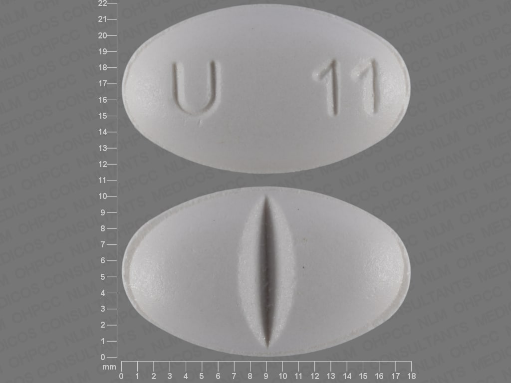 Pill Finder: U 11 White Elliptical / Oval - Medicine.com