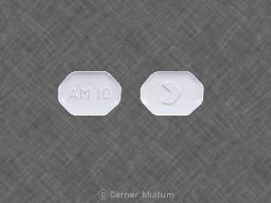 Image 1 - Imprint > AM 10 - amlodipine 10 mg