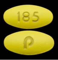 Image 1 - Imprint P 185 - amlodipine/hydrochlorothiazide/valsartan 10 mg / 25 mg / 160 mg