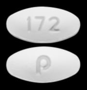 Image 1 - Imprint P 172 - amlodipine/hydrochlorothiazide/valsartan 5 mg / 12.5 mg / 160 mg