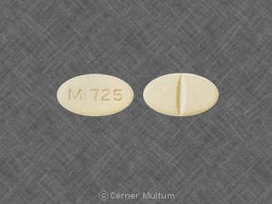 Imprint M 725 - benazepril/hydrochlorothiazide 5 mg / 6.25 mg