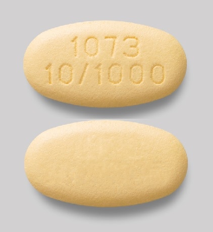 Imprint 1073 10/1000 - Xigduo XR 10 mg / 1000 mg
