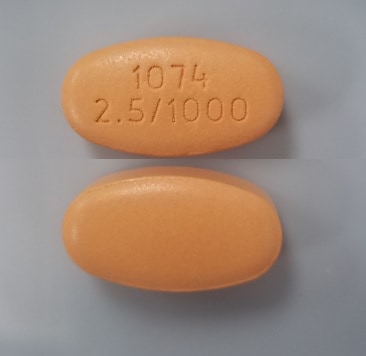 Imprint 1074 2.5/1000 - Xigduo XR 2.5 mg / 1000 mg