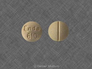Image 1 - Imprint Endo 610 - Endodan aspirin 325 mg / oxycodone hydrochloride 4.8355 mg