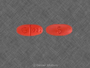 Imprint 5 G 022 - quinapril 5 mg