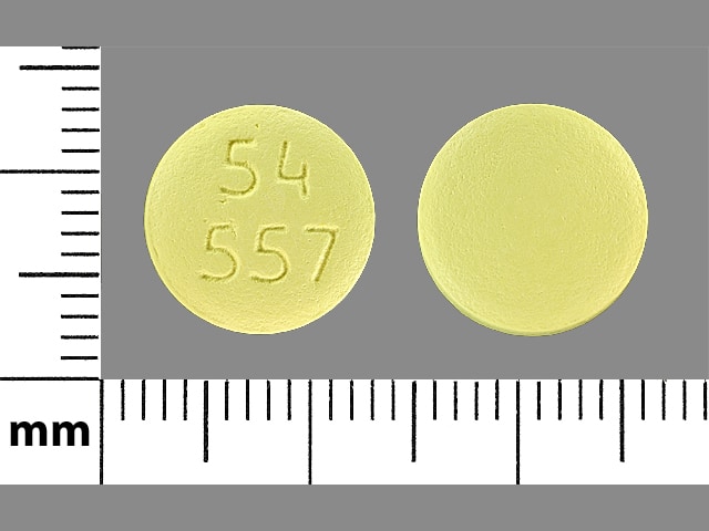 Image 1 - Imprint 54 557 - hydrochlorothiazide/losartan 25 mg / 100 mg