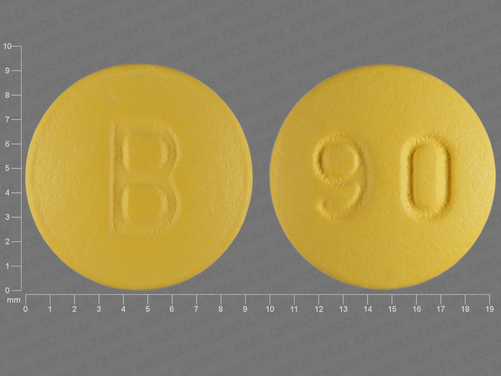 Pill Finder 90 B Yellow Round Medicine Com