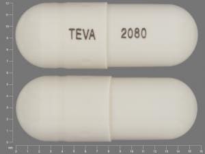 Image 1 - Imprint TEVA 2080 - hydrochlorothiazide 12.5 mg