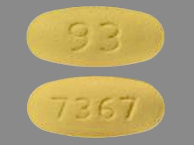 Pill Finder: 93 7367 Yellow Elliptical / Oval - Medicine.com