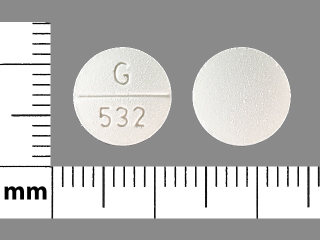 Imprint G 532 - bendroflumethiazide/nadolol 5 mg / 80 mg