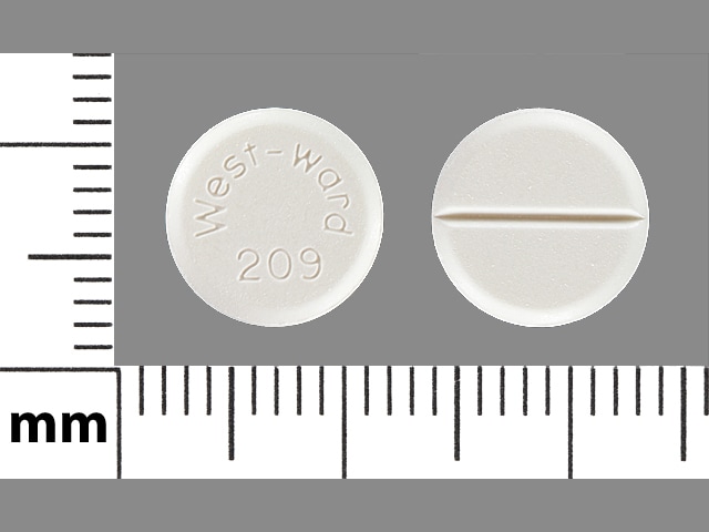 Image 1 - Imprint West-ward 209 - chlorothiazide 250 mg