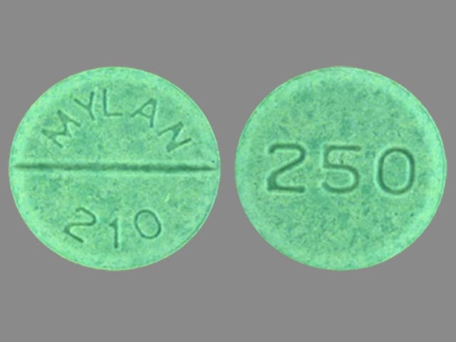 Imprint MYLAN 210 250 - chlorpropamide 250 mg