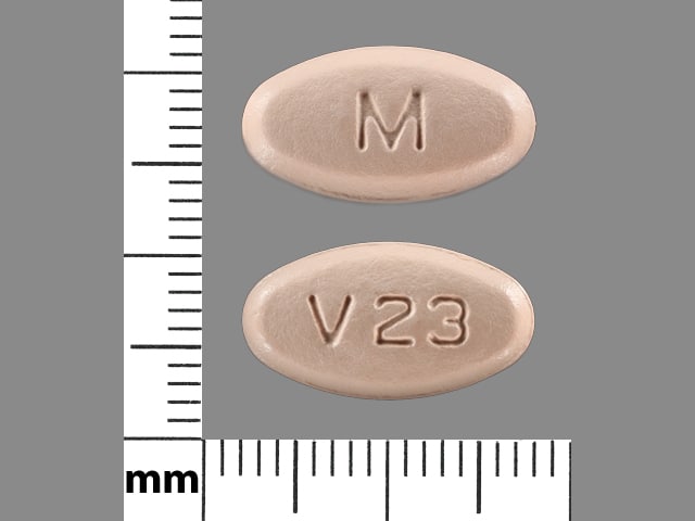 Imprint M V23 - hydrochlorothiazide/valsartan 25 mg / 160 mg