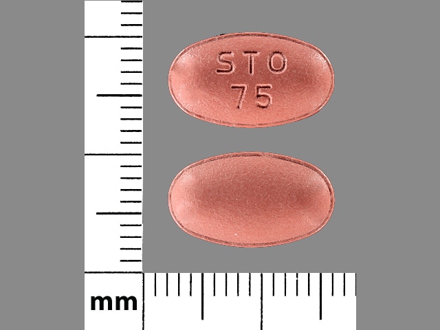 Image 1 - Imprint STO 75 - carbidopa/entacapone/levodopa 18.75 mg / 200 mg / 75 mg