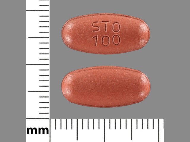 Image 1 - Imprint STO 100 - carbidopa/entacapone/levodopa 25 mg / 200 mg / 100 mg