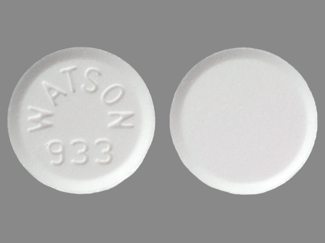 Image 1 - Imprint WATSON 933 - acetaminophen/oxycodone 325 mg / 7.5 mg