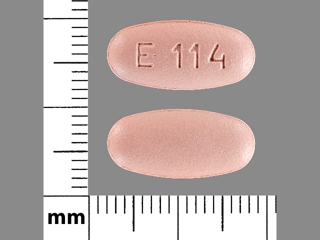 Imprint E114 - valganciclovir 450 mg