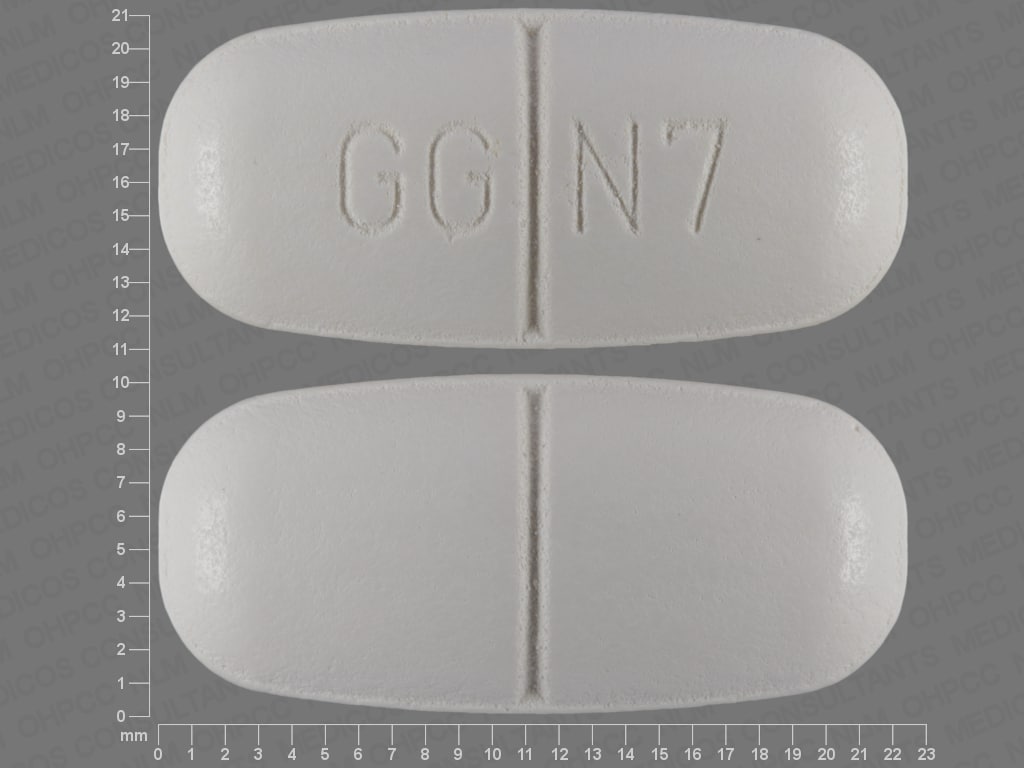 Image 1 - Imprint GG N7 - amoxicillin/clavulanate 875 mg / 125 mg
