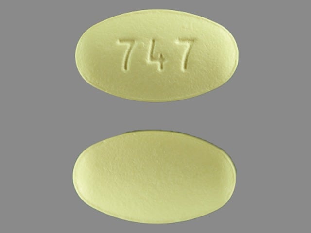 Pill Finder: 747 Yellow Elliptical / Oval - Medicine.com