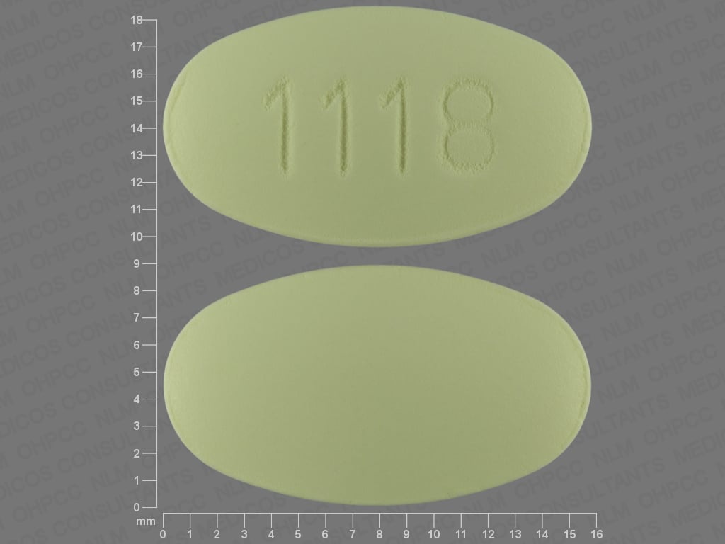 Image 1 - Imprint 1118 - hydrochlorothiazide/losartan 25 mg / 100 mg