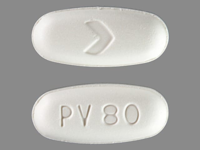 Image 1 - Imprint PV 80 > - pravastatin 80 mg