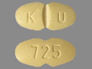 Imprint K U 725 - hydrochlorothiazide/moexipril 25 mg / 15 mg