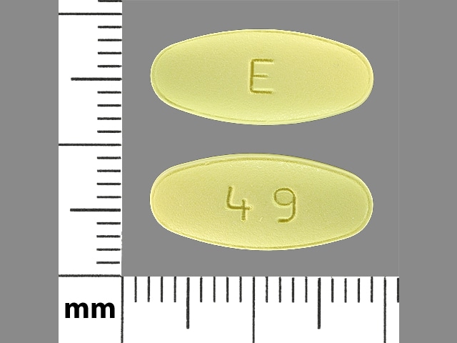 Image 1 - Imprint E 49 - hydrochlorothiazide/losartan 25 mg / 100 mg