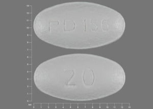 Pill Finder: PD 156 20 White Elliptical / Oval - Medicine.com