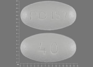 Pill Finder: PD 157 40 White Elliptical / Oval - Medicine.com