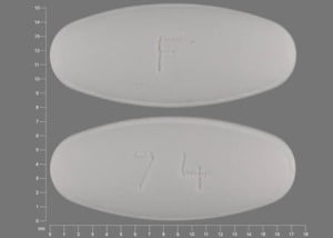 Image 1 - Imprint F 74 - hydrochlorothiazide/losartan 12.5 mg / 100 mg