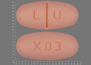 Image 1 - Imprint LU X03 - levetiracetam 750 mg