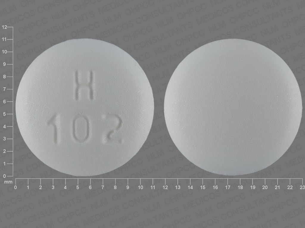 Pill Finder H 102 White Round