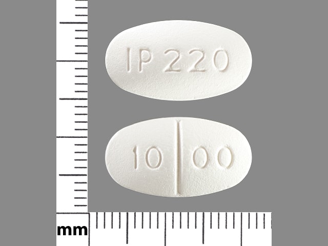 Image 1 - Imprint IP 220 10 00 - metformin 1000 mg