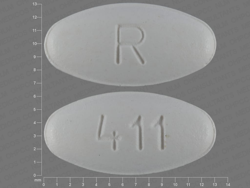 Image 1 - Imprint R 411 - amlodipine/atorvastatin 5 mg / 20 mg